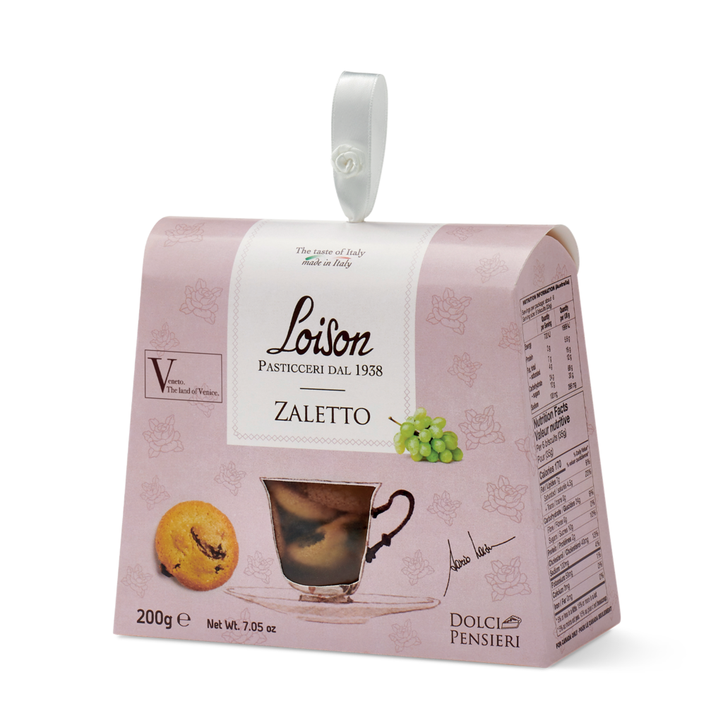 Sušenky ZALETTO s kukuřičnou moukou a rozinkami Loison 200g