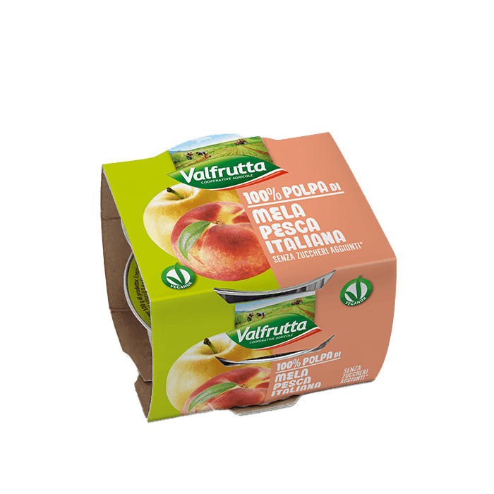 Ovocné pyré jablko broskev Valfrutta 2x100g