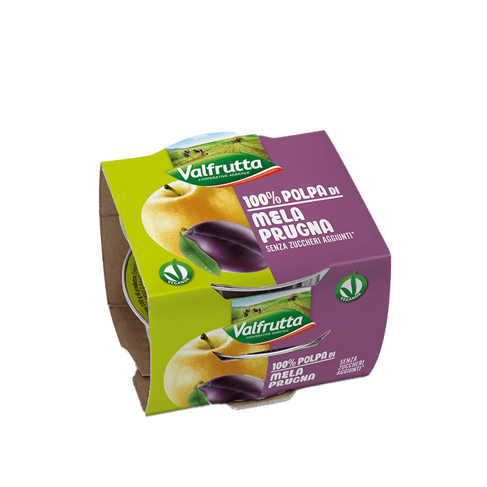 Ovocné pyré jablko švestka Valfrutta 2x100g