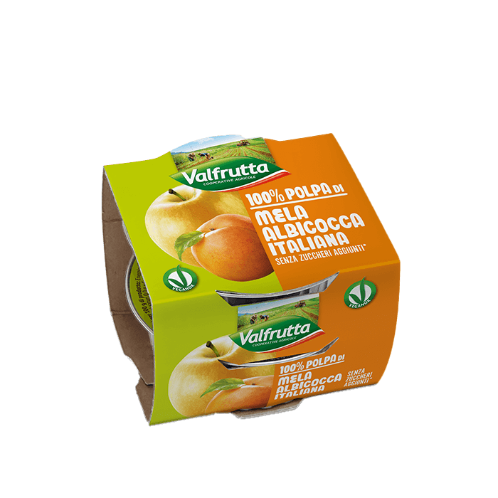 Ovocné pyré jablko meruňka Valfrutta 2x100g