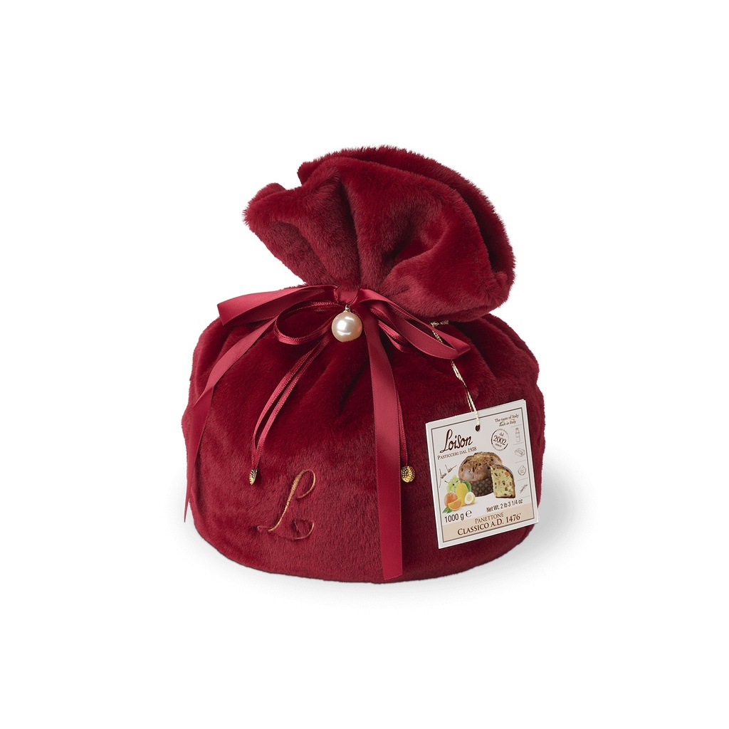 Panettone classico v plyšovém obalu Loison 1000g