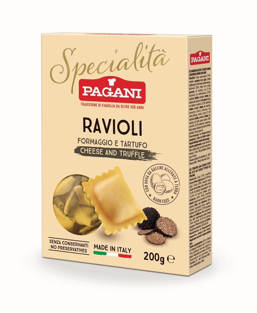 Ravioli se sýrem a lanýžem Pagani 200g