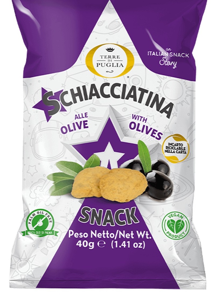 Schiacciatina snack s olivami Terre di Puglia 40g