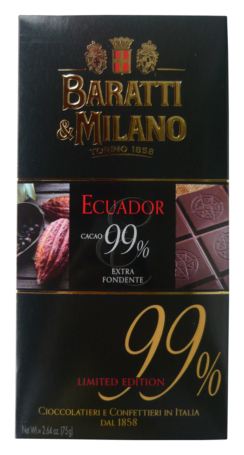 Čokoláda hořká 99% Equador Baratti & Milano 75g